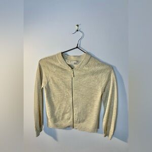 Crewcuts Cream Zip-Up Sweater